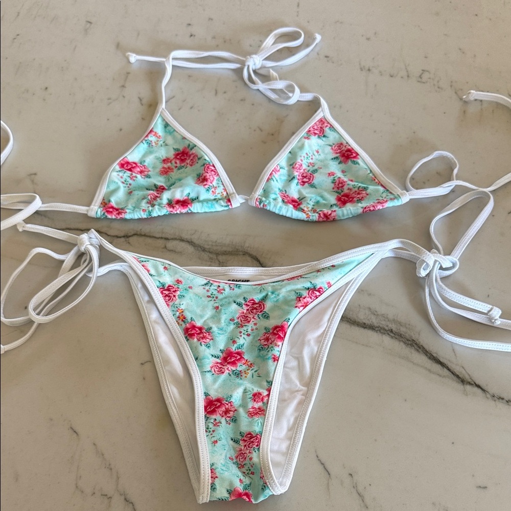 Bright Swimwear Floral Print Bikini Set